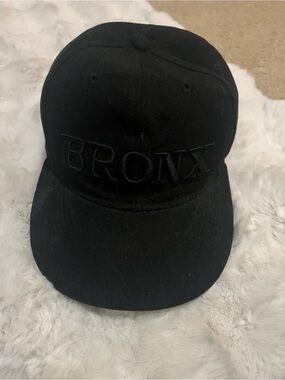 Black Embroidered Bronx Baseball Cap, Size M.